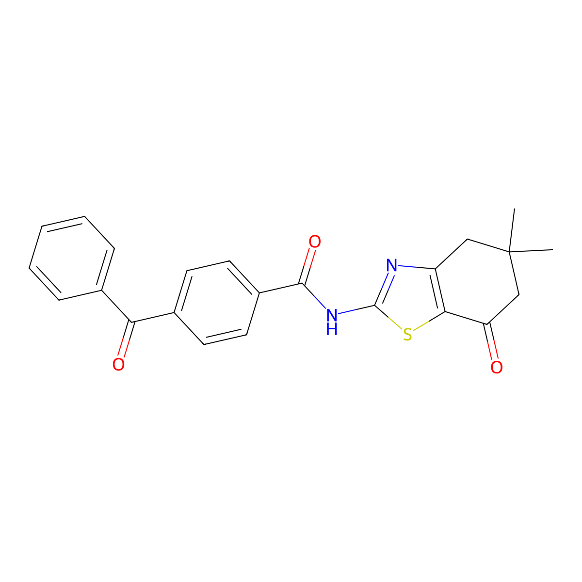 4-benzoyl-N-(5,5-dimethyl-7-oxo-4,5,6,7-tetrahydrobenzo[d]thiazol-2-yl)benzamide molecular structure, CAS 361479-63-2