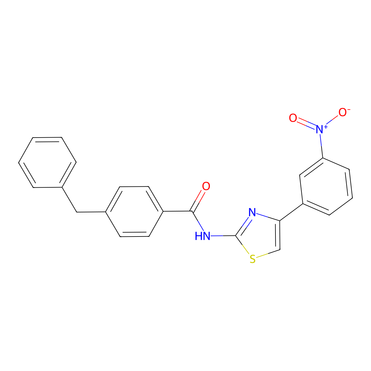 4-benzyl-N-[4-(3-nitrophenyl)-1,3-thiazol-2-yl]benzamide molecular structure, CAS 361480-39-9