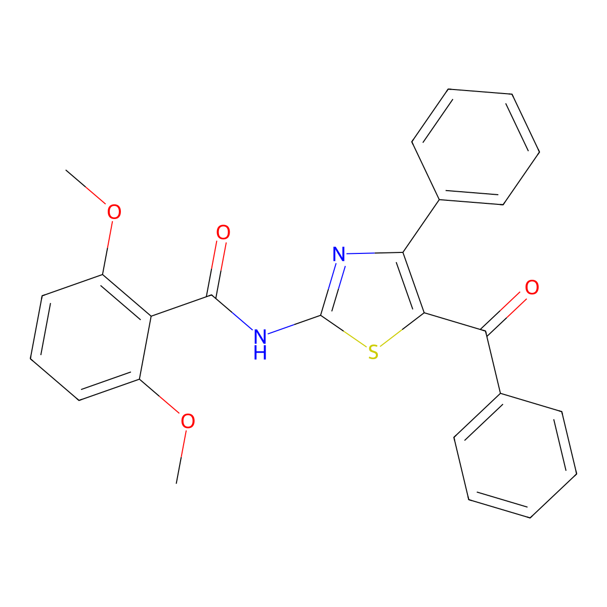 N-(5-benzoyl-4-phenyl-1,3-thiazol-2-yl)-2,6-dimethoxybenzamide molecular structure, CAS 361480-47-9