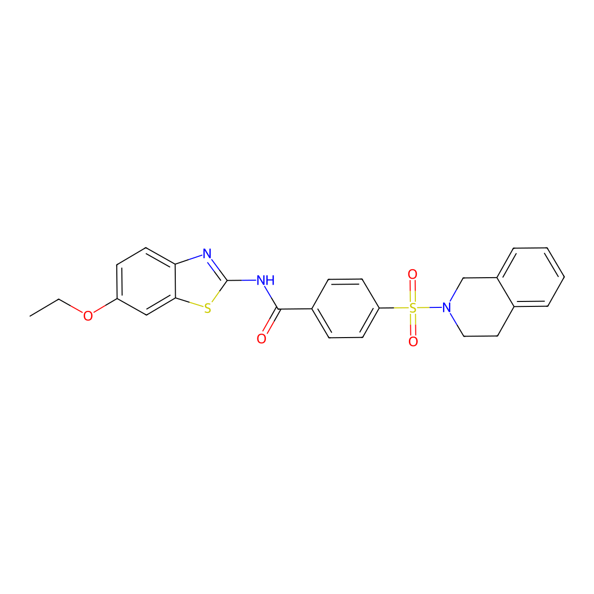 4-((3,4-dihydroisoquinolin-2(1H)-yl)sulfonyl)-N-(6-ethoxybenzo[d]thiazol-2-yl)benzamide molecular structure, CAS 361480-50-4