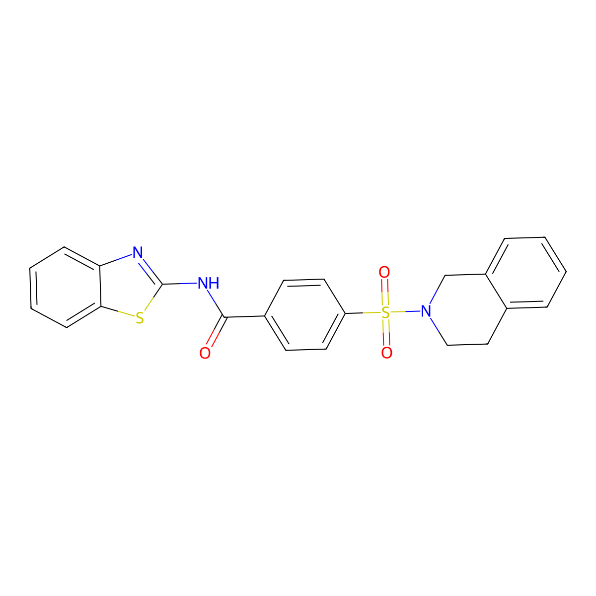 N-(benzo[d]thiazol-2-yl)-4-((3,4-dihydroisoquinolin-2(1H)-yl)sulfonyl)benzamide molecular structure, CAS 361480-54-8