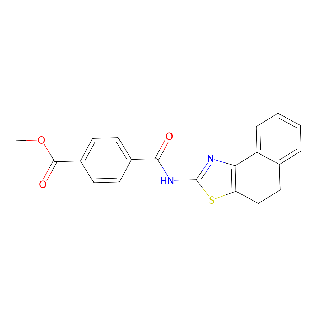 Methyl 4-(4,5-dihydrobenzo[e][1,3]benzothiazol-2-ylcarbamoyl)benzoate molecular structure, CAS 361480-77-5