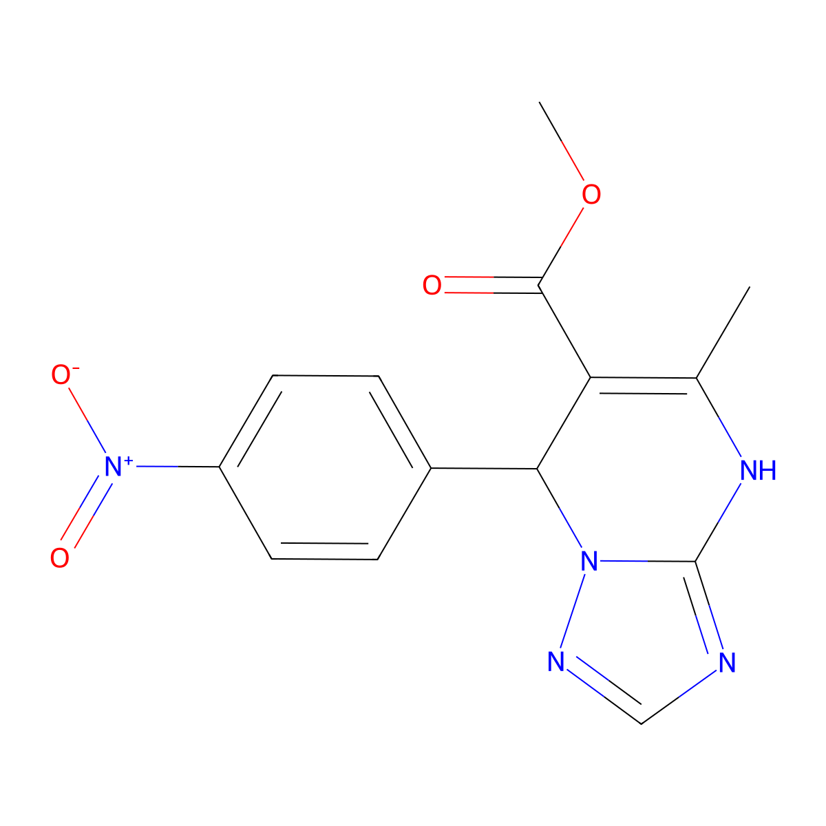 Methyl 5-methyl-7-(4-nitrophenyl)-4,7-dihydro-[1,2,4]triazolo[1,5-a]pyrimidine-6-carboxylate molecular structure, CAS 361480-97-9