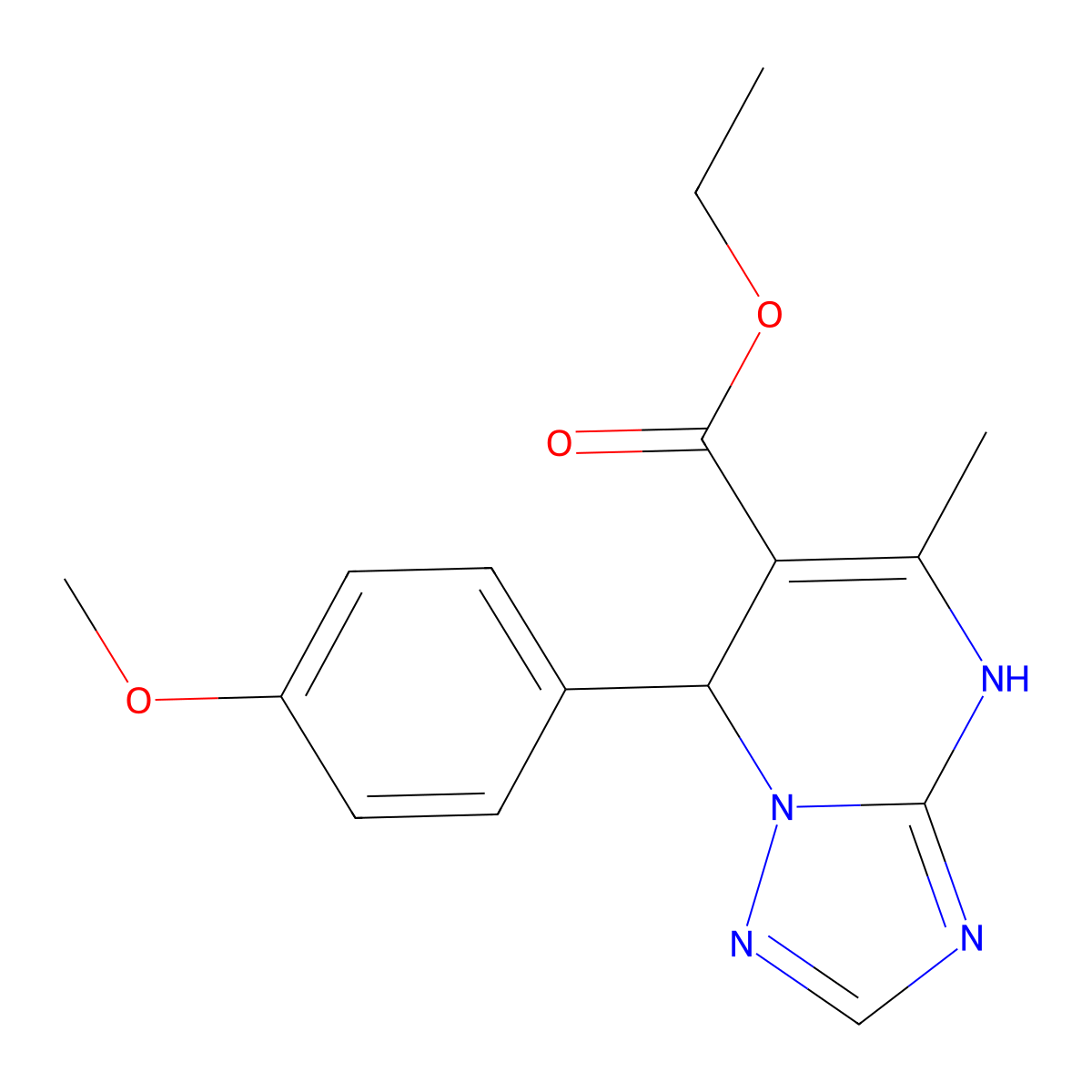 Ethyl 7-(4-methoxyphenyl)-5-methyl-4,7-dihydro[1,2,4]triazolo[1,5-a]pyrimidine-6-carboxylate molecular structure, CAS 361481-04-1