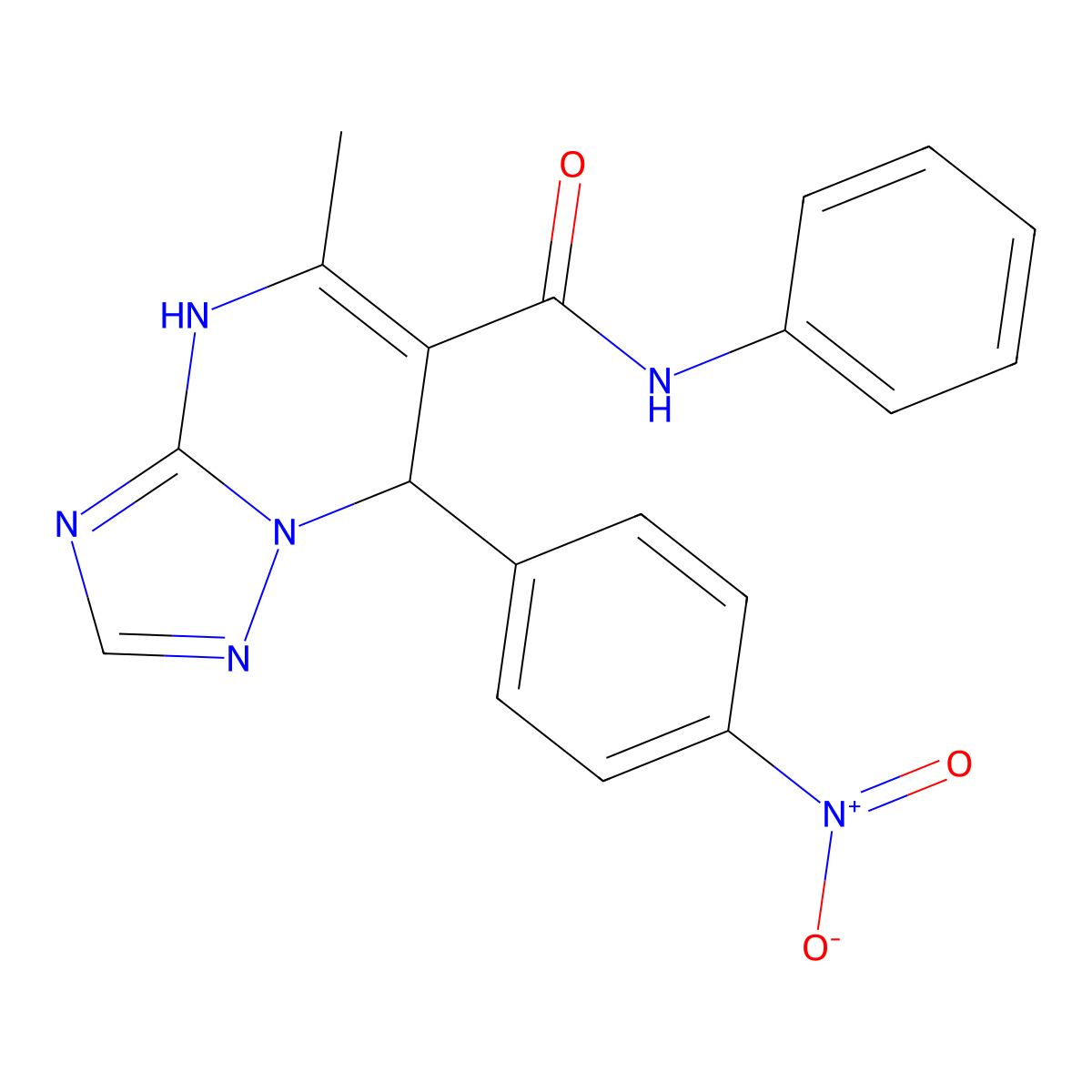 5-methyl-7-(4-nitrophenyl)-N-phenyl-4,7-dihydro-[1,2,4]triazolo[1,5-a]pyrimidine-6-carboxamide molecular structure, CAS 361481-09-6