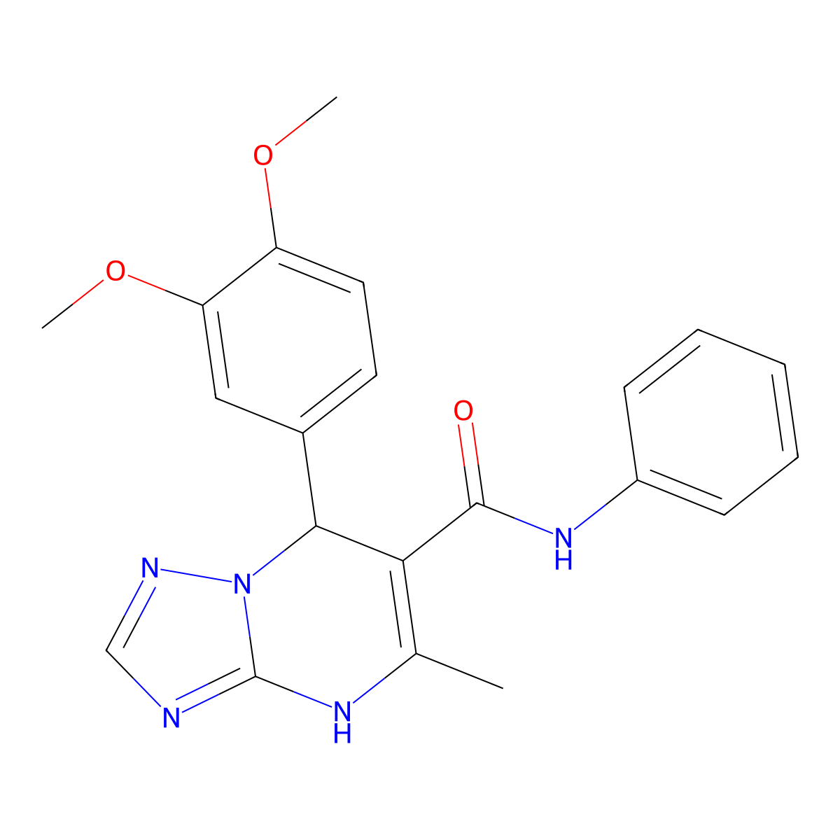 7-(3,4-dimethoxyphenyl)-5-methyl-N-phenyl-4,7-dihydro[1,2,4]triazolo[1,5-a]pyrimidine-6-carboxamide molecular structure, CAS 361481-11-0
