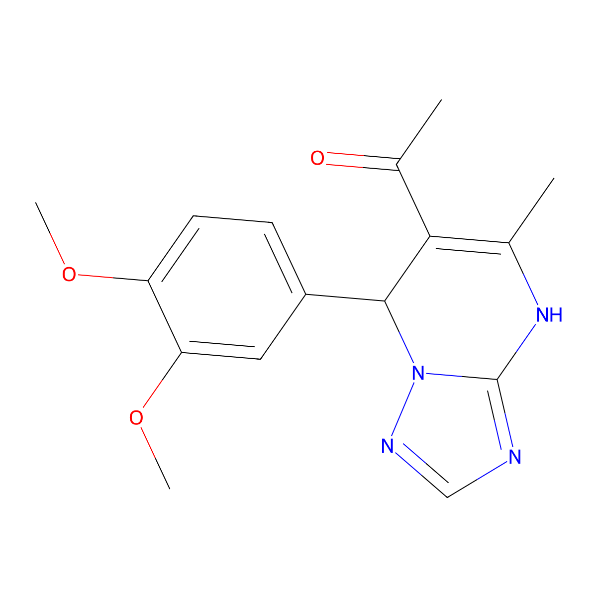 1-(7-(3,4-Dimethoxyphenyl)-5-methyl-4,7-dihydro-[1,2,4]triazolo[1,5-a]pyrimidin-6-yl)ethanone molecular structure, CAS 361481-27-8