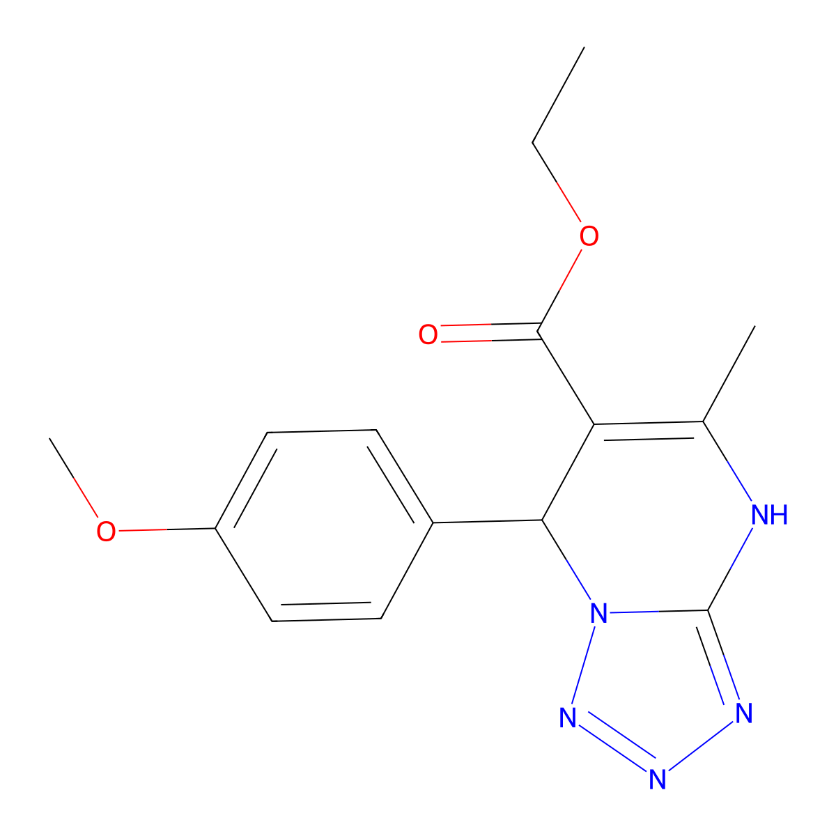 Ethyl 7-(4-methoxyphenyl)-5-methyl-4H,7H-[1,2,3,4]tetrazolo[1,5-A]pyrimidine-6-carboxylate molecular structure, CAS 361481-38-1