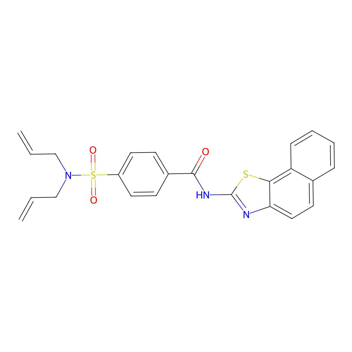 4-(N,N-diallylsulfamoyl)-N-(naphtho[2,1-d]thiazol-2-yl)benzamide molecular structure, CAS 361481-63-2