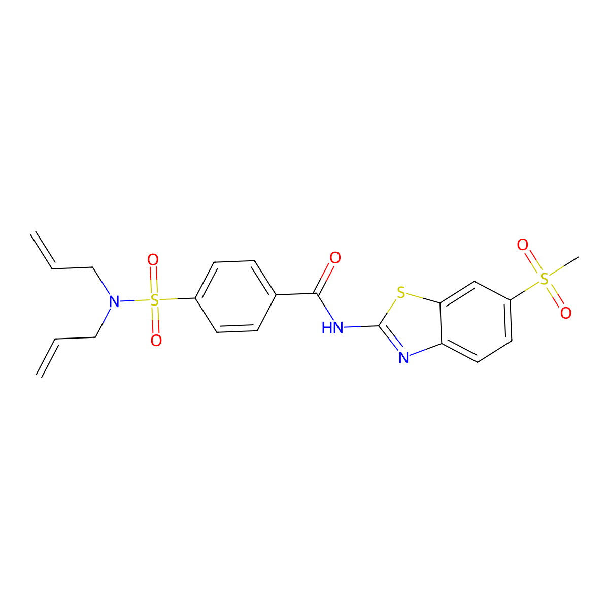 4-(N,N-diallylsulfamoyl)-N-(6-(methylsulfonyl)benzo[d]thiazol-2-yl)benzamide molecular structure, CAS 361481-72-3