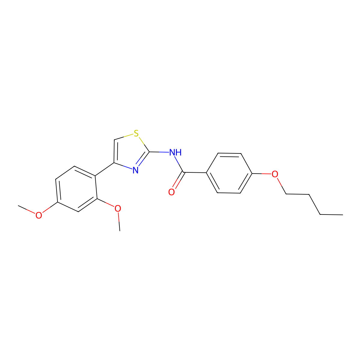 4-butoxy-N-[4-(2,4-dimethoxyphenyl)-1,3-thiazol-2-yl]benzamide molecular structure, CAS 361481-74-5