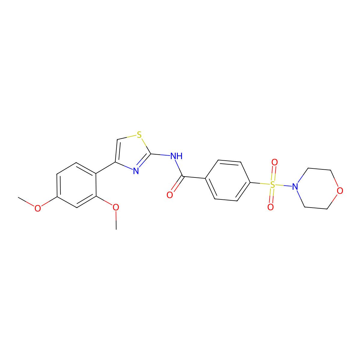 N-(4-(2,4-dimethoxyphenyl)thiazol-2-yl)-4-(morpholinosulfonyl)benzamide molecular structure, CAS 361481-75-6