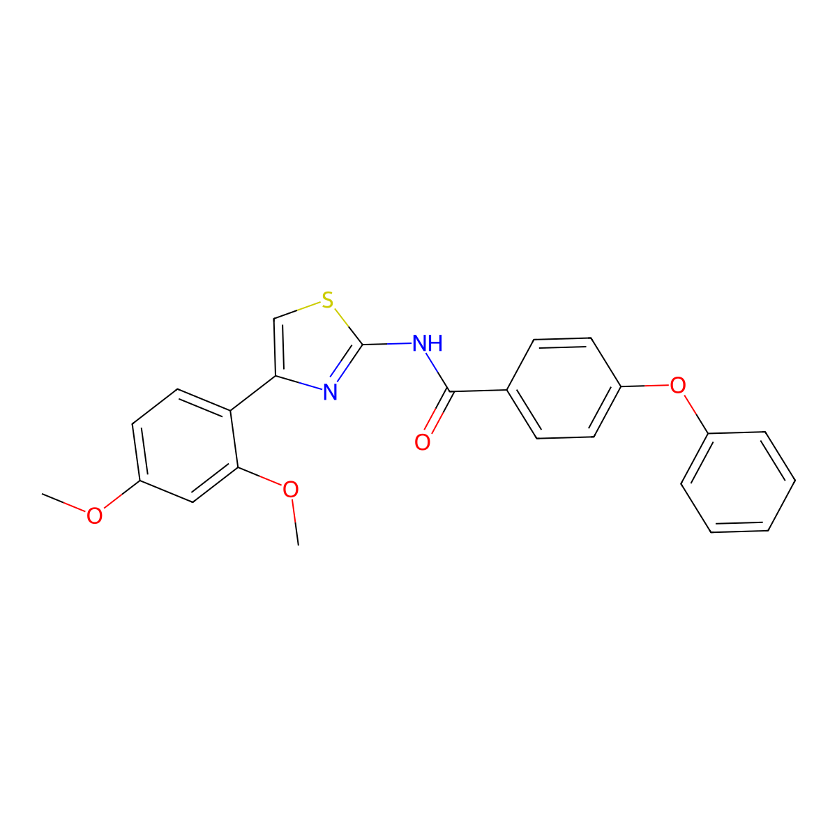 N-[4-(2,4-dimethoxyphenyl)-1,3-thiazol-2-yl]-4-phenoxybenzamide molecular structure, CAS 361481-78-9
