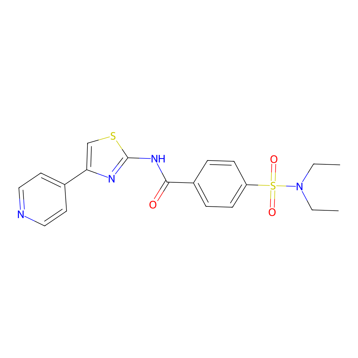 4-(diethylsulfamoyl)-N-(4-pyridin-4-yl-1,3-thiazol-2-yl)benzamide molecular structure, CAS 361481-84-7