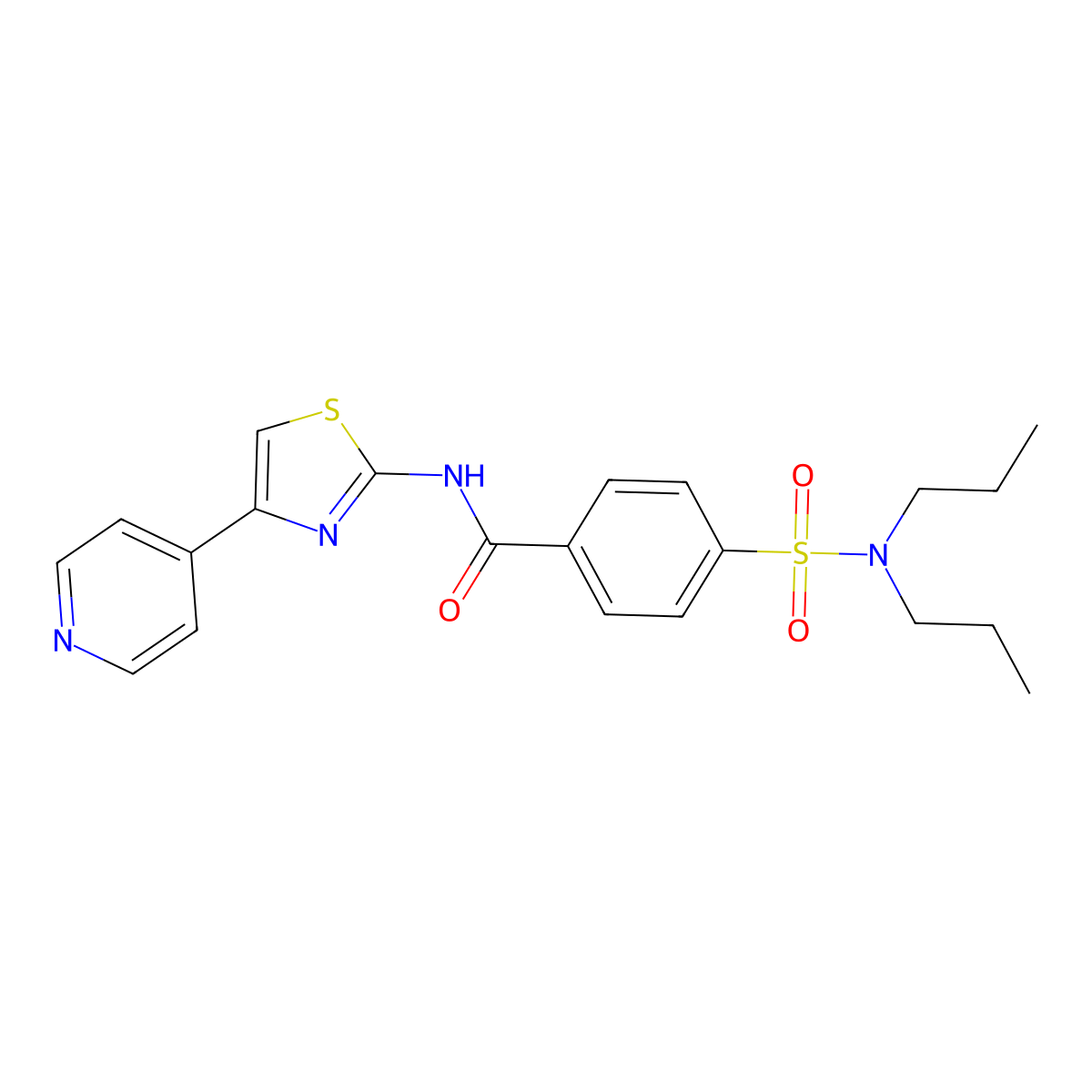 4-(dipropylsulfamoyl)-N-(4-pyridin-4-yl-1,3-thiazol-2-yl)benzamide molecular structure, CAS 361481-86-9