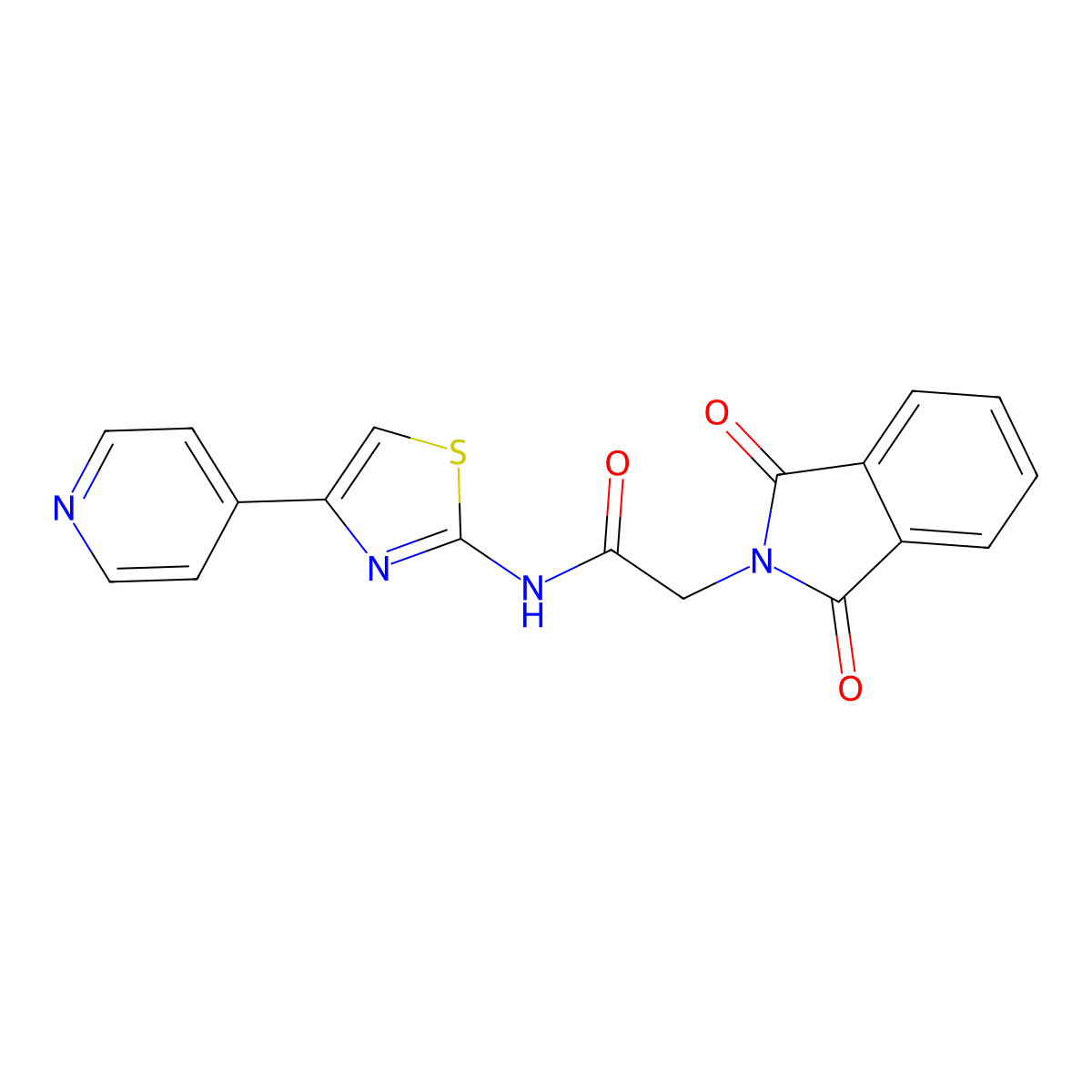 2-(1,3-dioxoisoindolin-2-yl)-N-(4-(pyridin-4-yl)thiazol-2-yl)acetamide molecular structure, CAS 361481-88-1