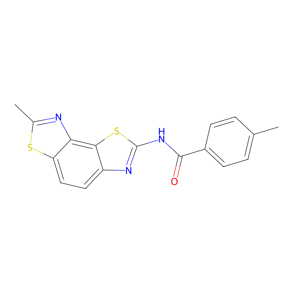 4-methyl-N-(7-methyl-[1,3]thiazolo[5,4-e][1,3]benzothiazol-2-yl)benzamide molecular structure, CAS 361482-00-0