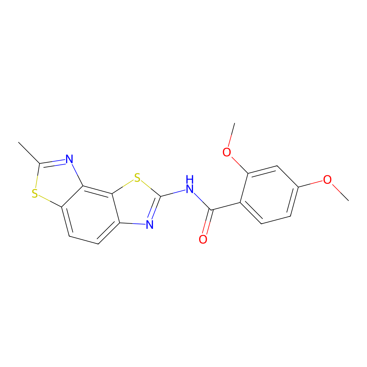 2,4-dimethoxy-N-(7-methyl-[1,3]thiazolo[5,4-e][1,3]benzothiazol-2-yl)benzamide molecular structure, CAS 361482-07-7