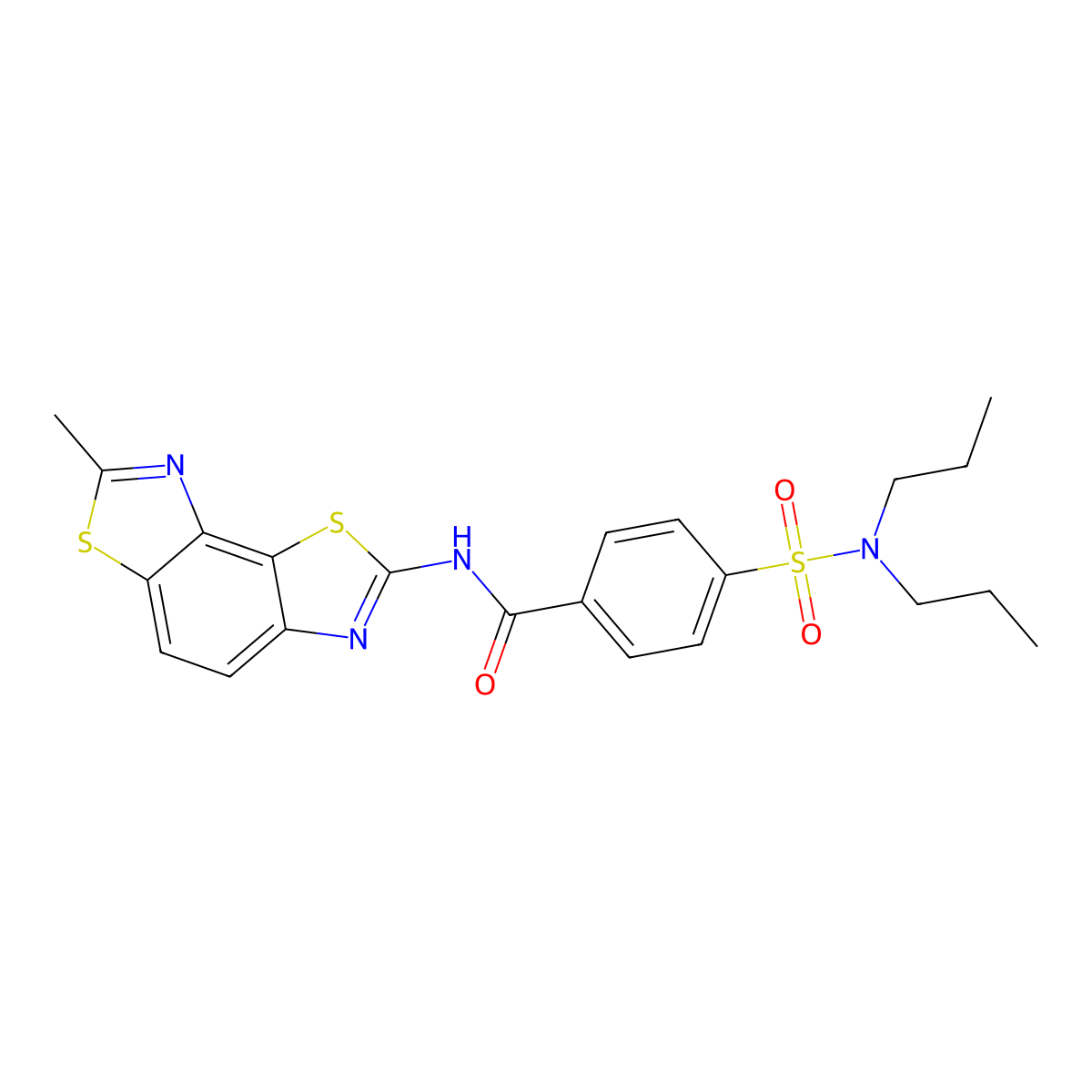 4-(dipropylsulfamoyl)-N-(7-methyl-[1,3]thiazolo[5,4-e][1,3]benzothiazol-2-yl)benzamide molecular structure, CAS 361482-09-9