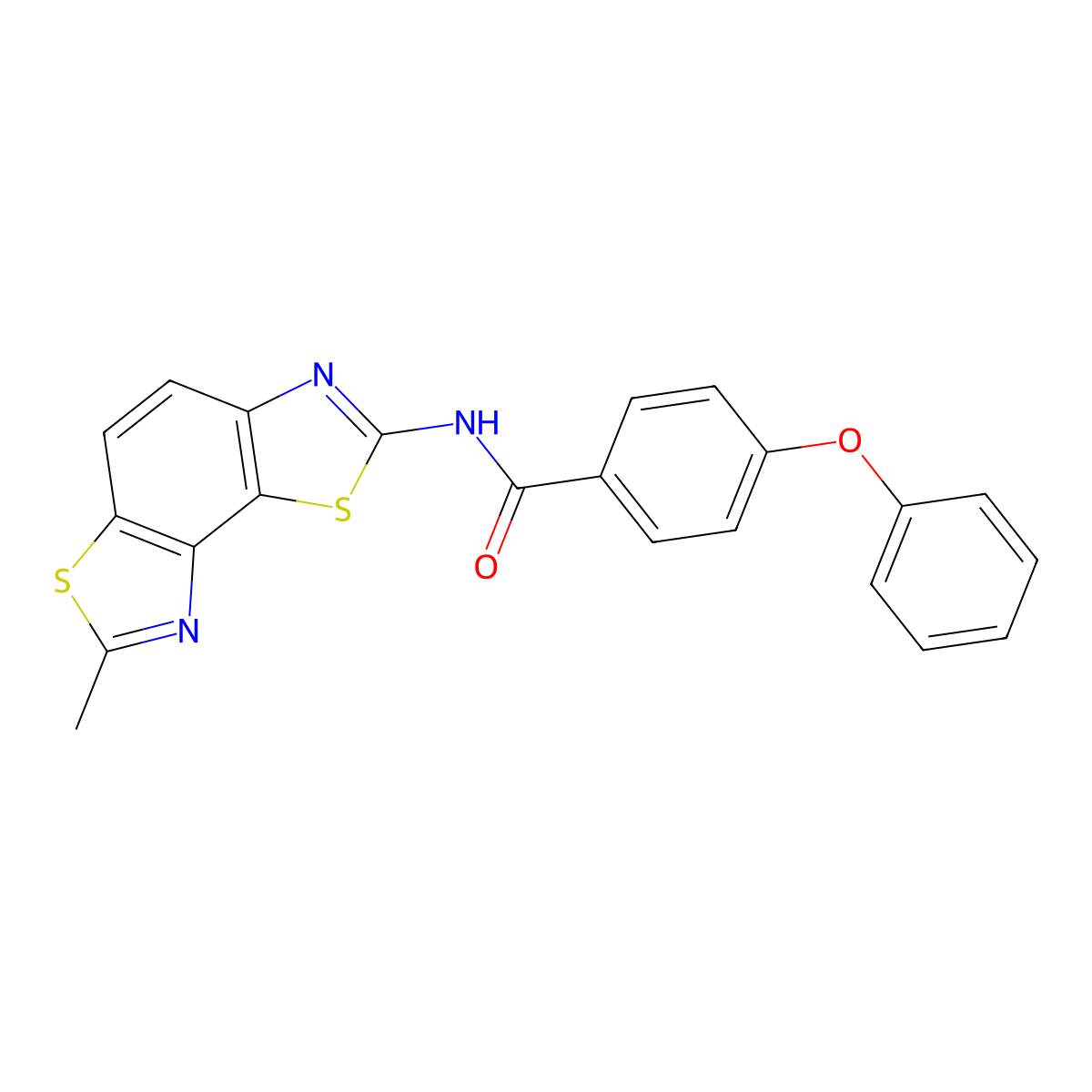 N-(7-methyl-[1,3]thiazolo[5,4-e][1,3]benzothiazol-2-yl)-4-phenoxybenzamide molecular structure, CAS 361482-10-2