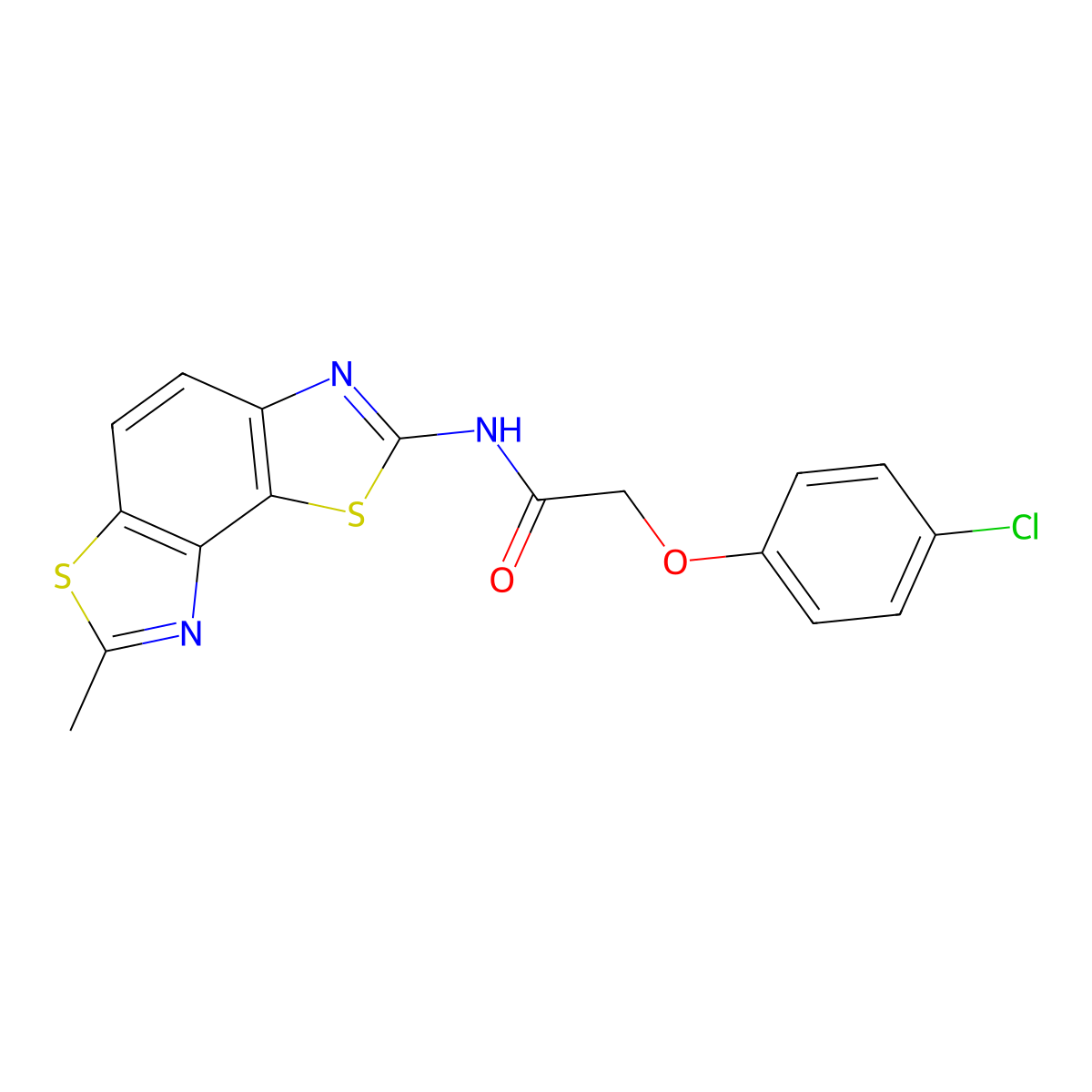 2-(4-chlorophenoxy)-N-(7-methyl-[1,3]thiazolo[5,4-e][1,3]benzothiazol-2-yl)acetamide molecular structure, CAS 361482-14-6
