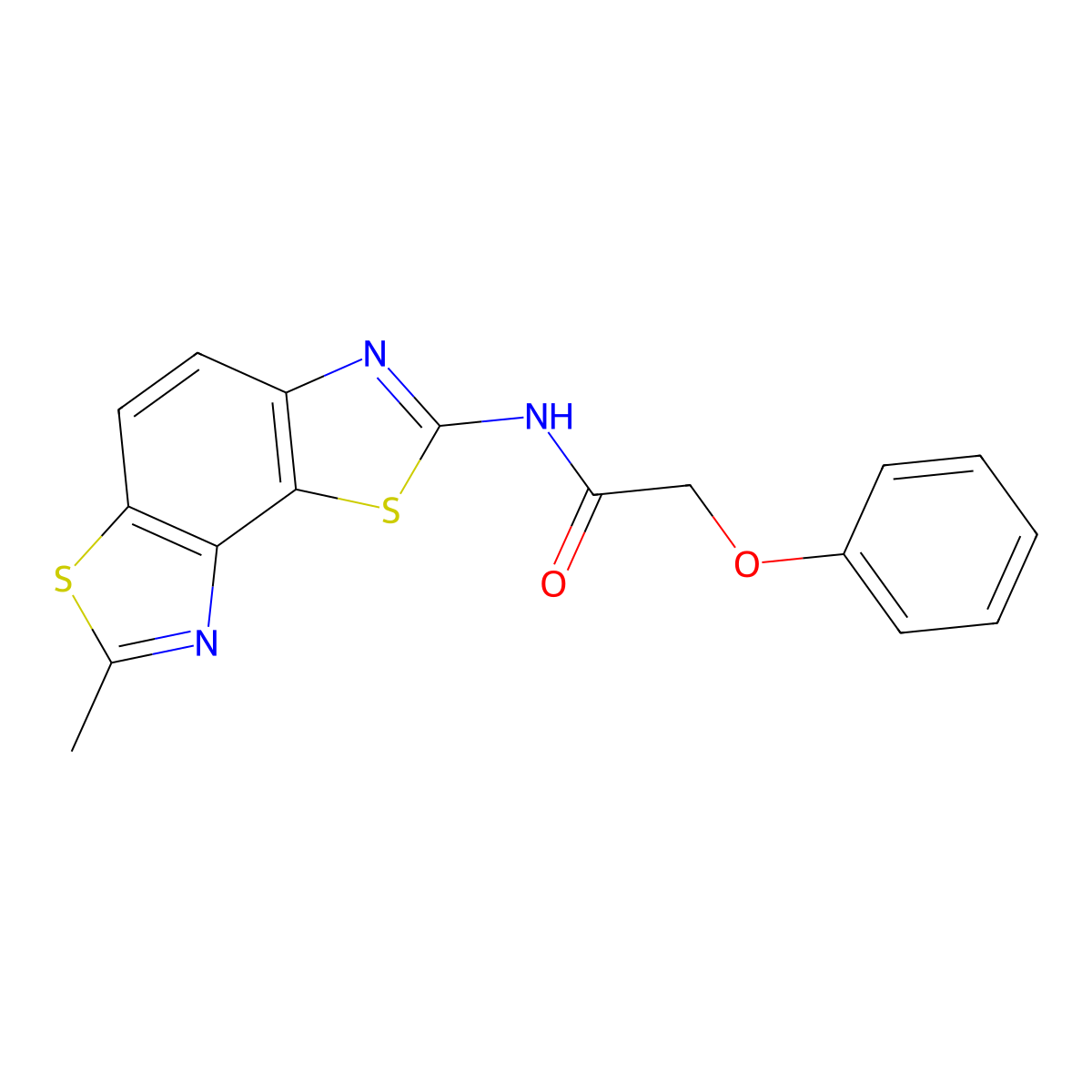 N-(7-methyl-[1,3]thiazolo[5,4-e][1,3]benzothiazol-2-yl)-2-phenoxyacetamide molecular structure, CAS 361482-15-7