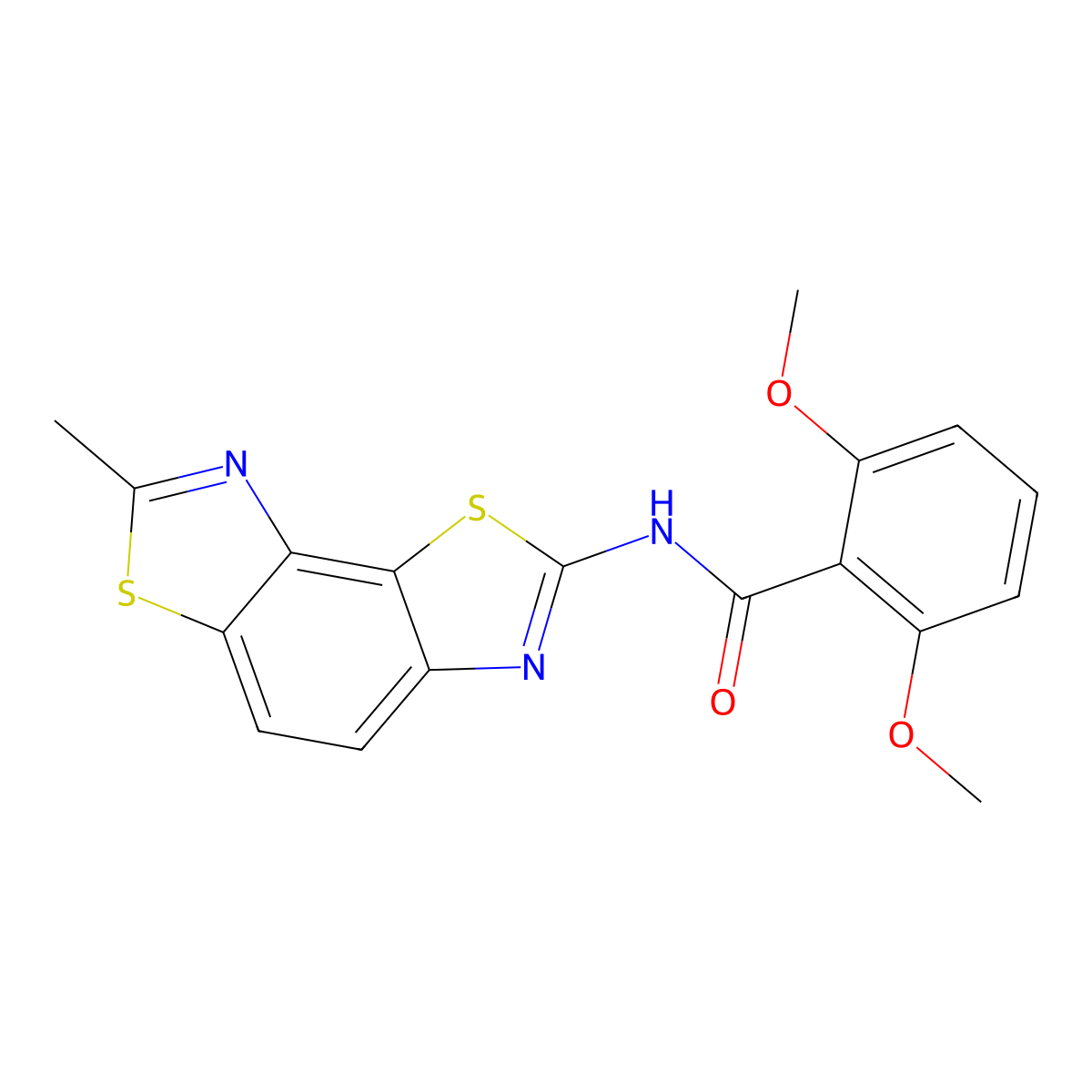 2,6-dimethoxy-N-(7-methyl-[1,3]thiazolo[5,4-e][1,3]benzothiazol-2-yl)benzamide molecular structure, CAS 361482-19-1