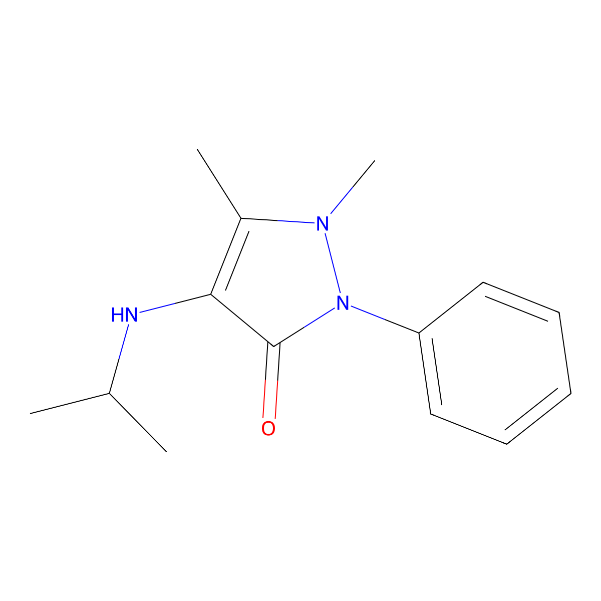 Ramifenazone molecular structure, CAS 3615-24-5