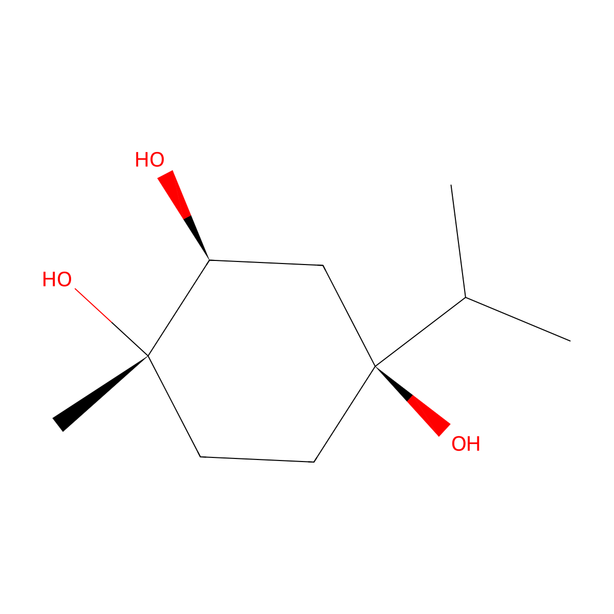 (1S,2S,4S)-p-menthane-1,2,4-triol molecular structure, CAS 36150-04-6