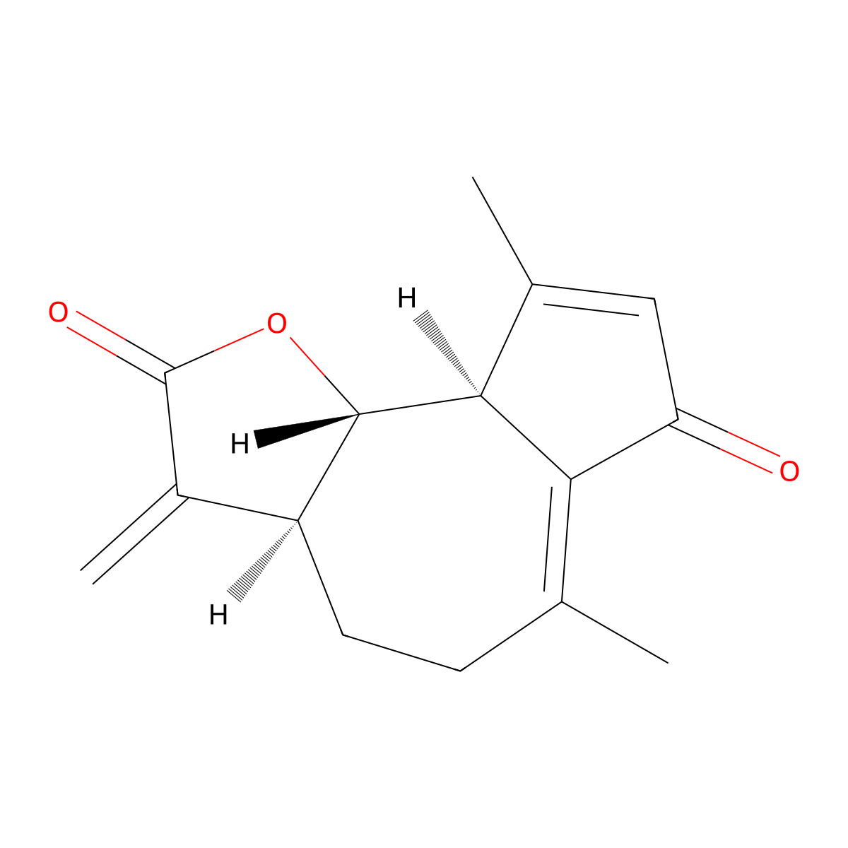 Dehydroleucodine molecular structure, CAS 36150-07-9