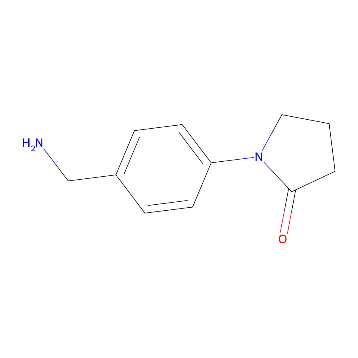 1-[4-(Aminomethyl)phenyl]pyrrolidin-2-one molecular structure, CAS 36151-42-5