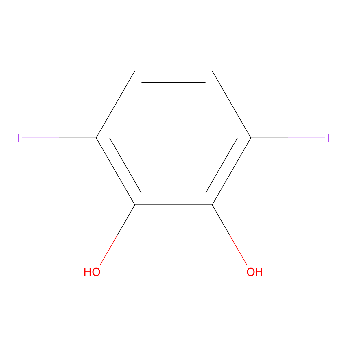 3,6-Diiodobenzene-1,2-diol molecular structure, CAS 361525-84-0