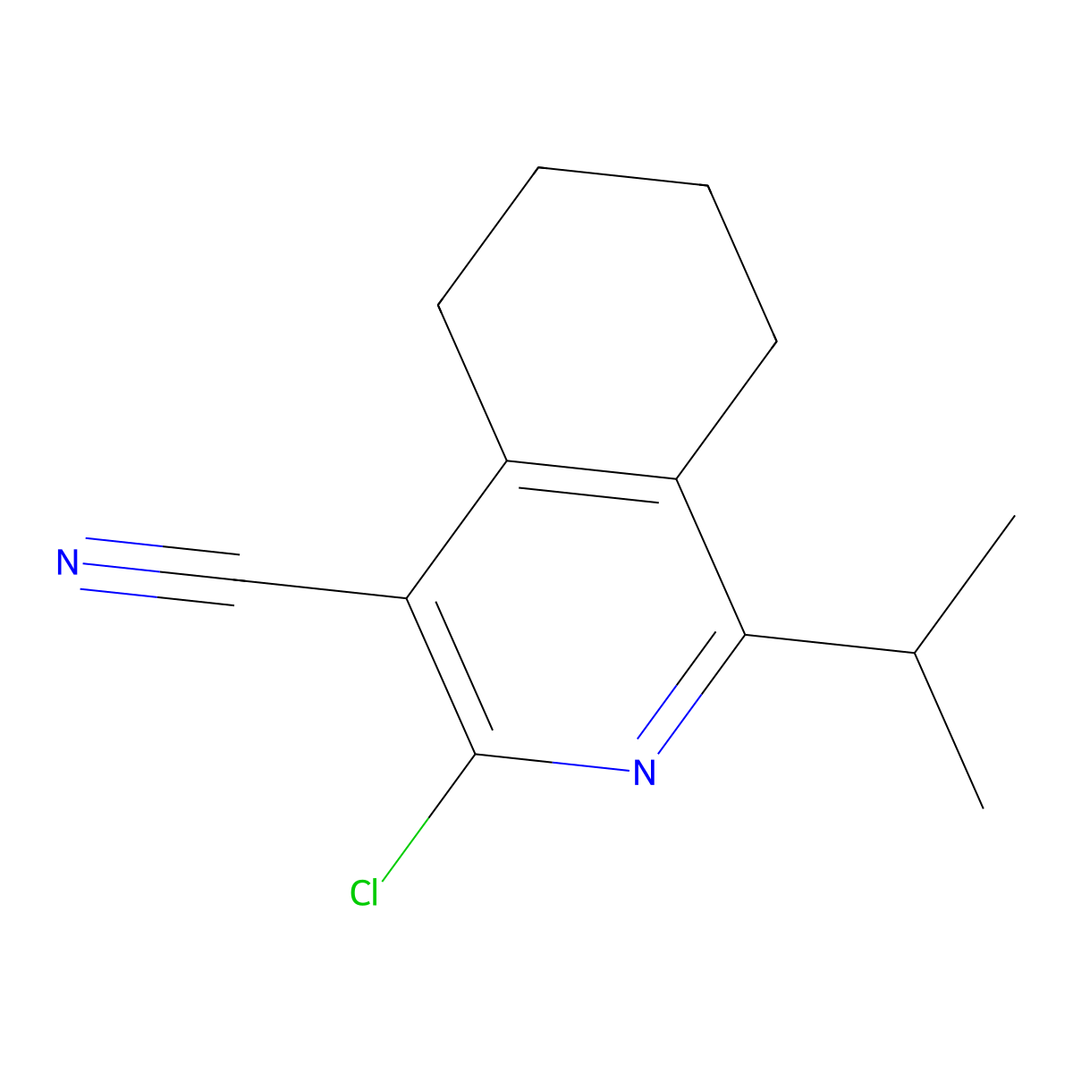 3-Chloro-1-isopropyl-5,6,7,8-tetrahydroisoquinoline-4-carbonitrile molecular structure, CAS 361534-70-5