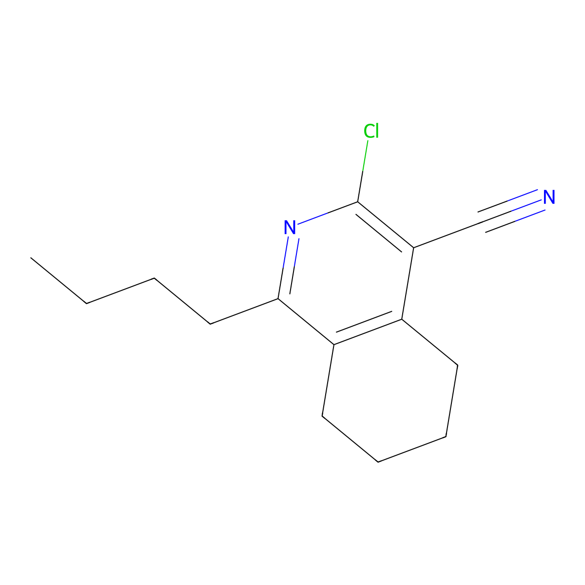 1-Butyl-3-chloro-5,6,7,8-tetrahydroisoquinoline-4-carbonitrile molecular structure, CAS 361534-72-7
