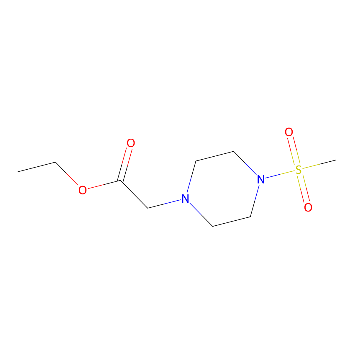 Ethyl 2-[4-(methylsulfonyl)piperazinyl]acetate molecular structure, CAS 361547-20-8