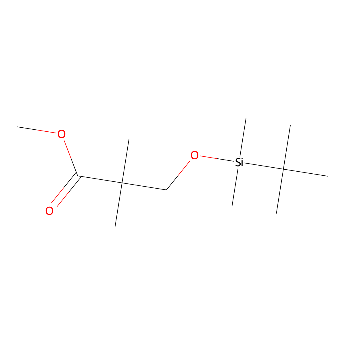 Methyl 3-(tert-butyldimethylsilyloxy)-2,2-dimethylpropanoate molecular structure, CAS 361547-56-0