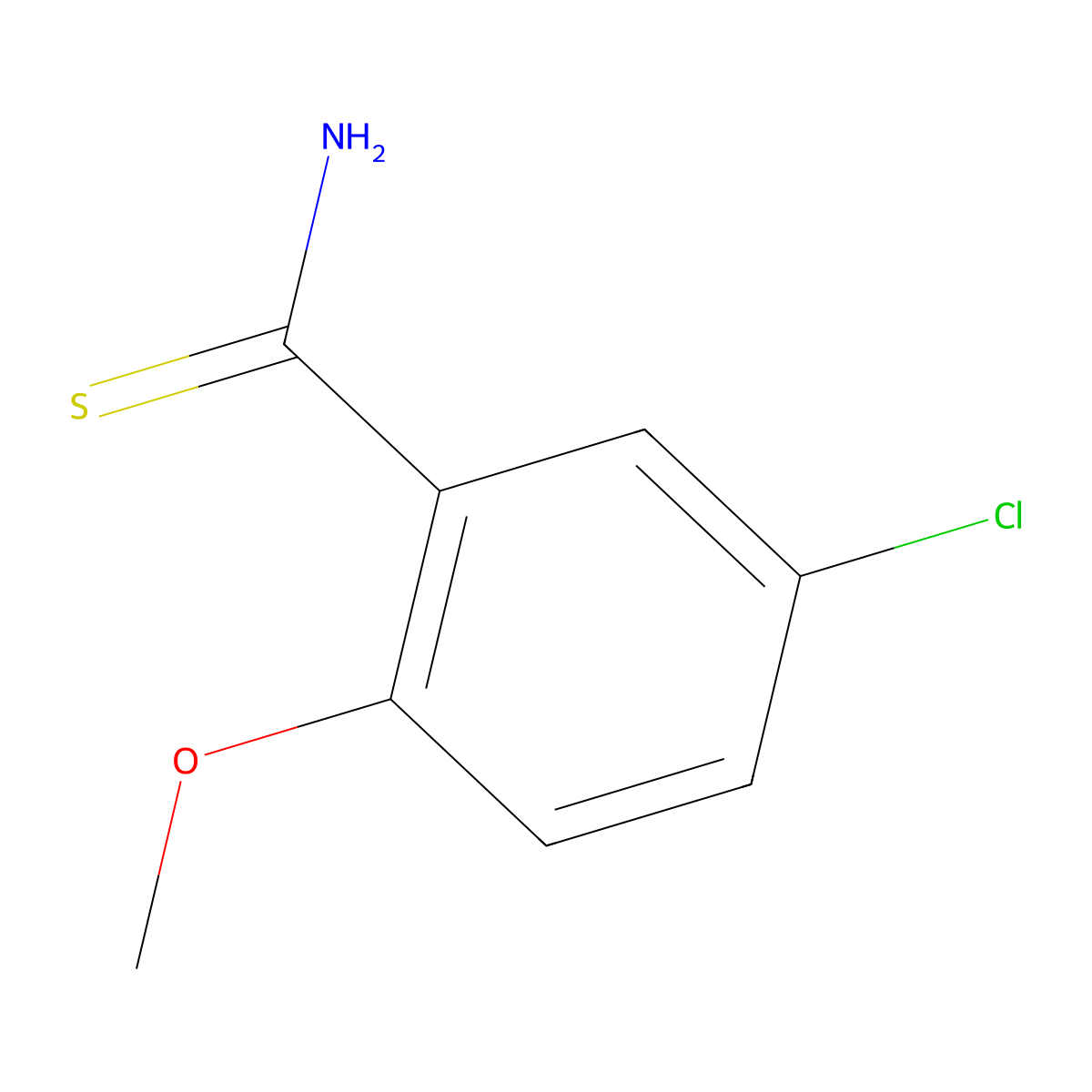 5-Chloro-2-methoxybenzothioamide molecular structure, CAS 361549-00-0