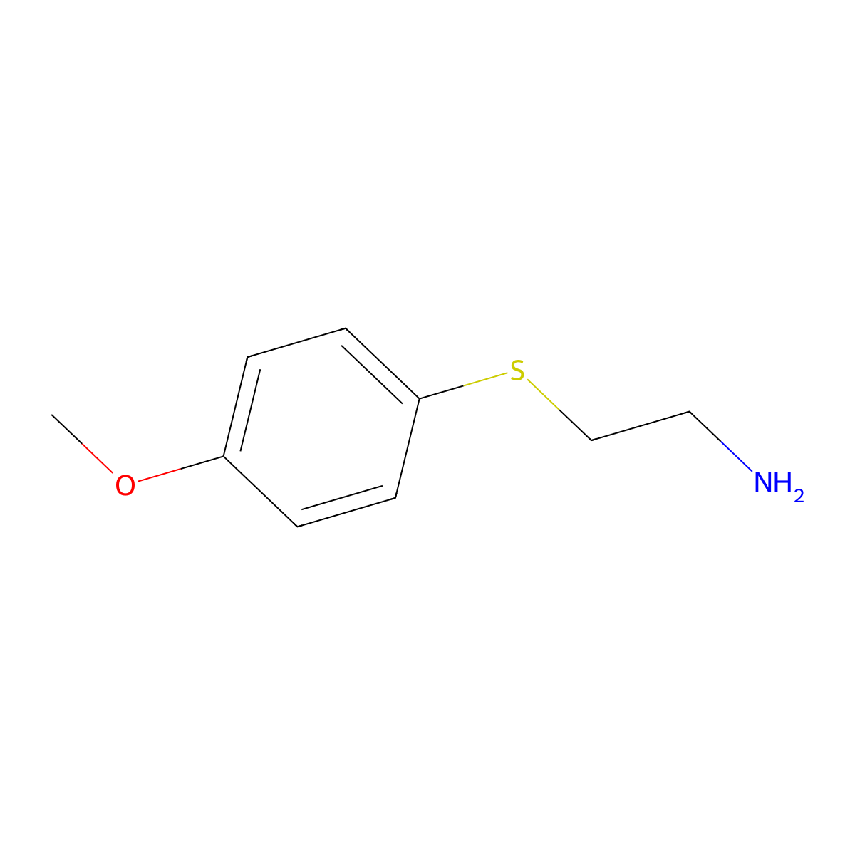 Ethanamine, 2-[(4-methoxyphenyl)thio]- molecular structure, CAS 36155-36-9