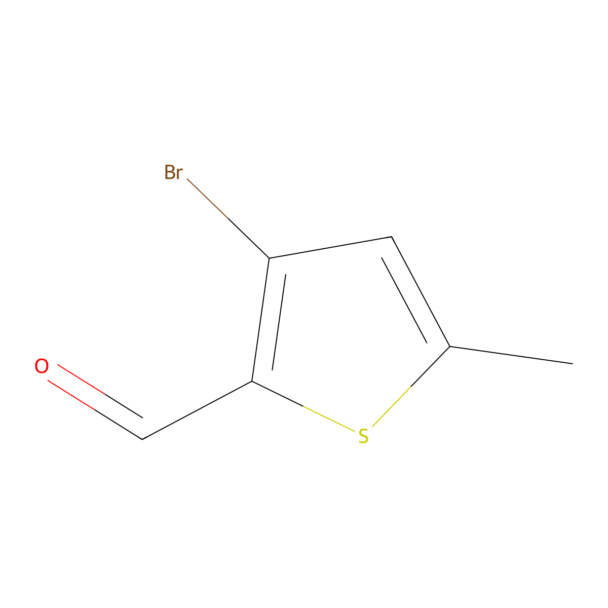 3-Bromo-5-methylthiophene-2-carbaldehyde molecular structure, CAS 36155-82-5