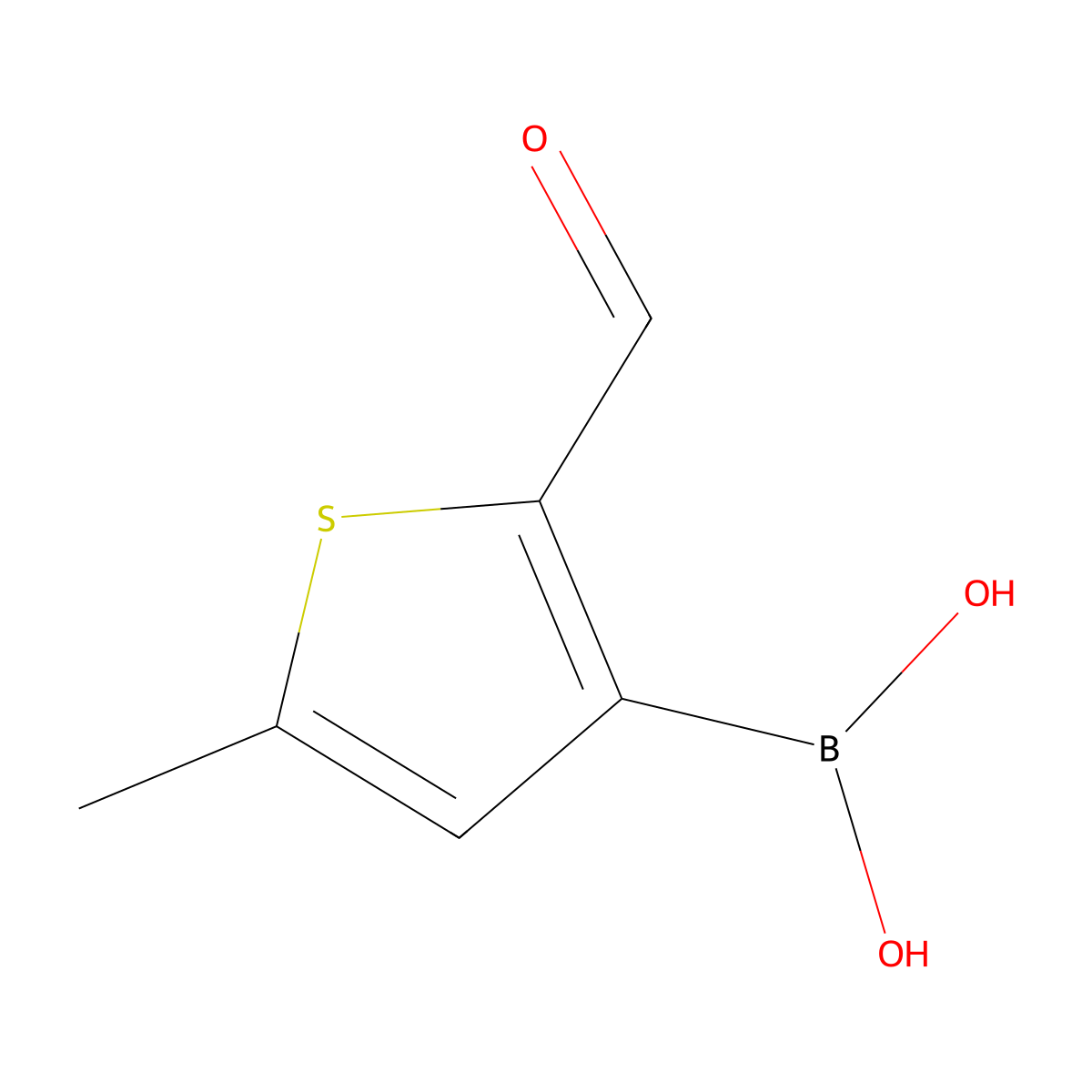 (2-Formyl-5-methylthiophen-3-yl)boronic acid molecular structure, CAS 36155-84-7
