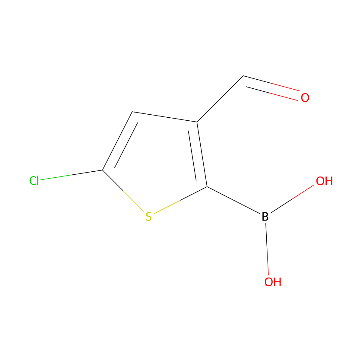 (5-Chloro-3-formylthiophen-2-yl)boronic acid molecular structure, CAS 36155-87-0
