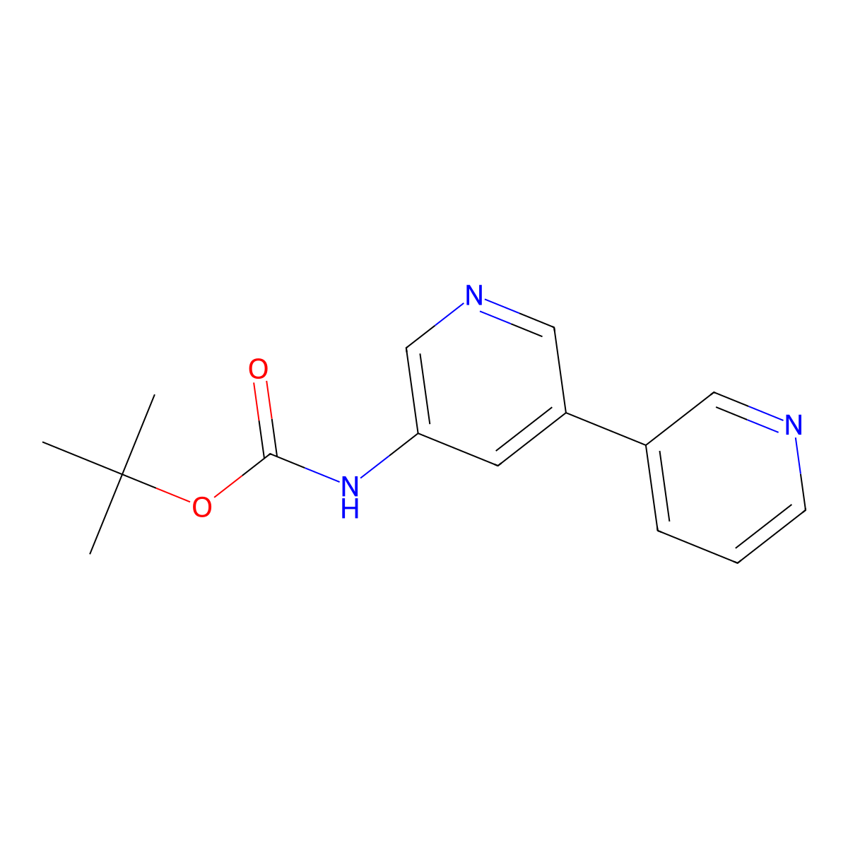 tert-Butyl [3,3'-bipyridin]-5-ylcarbamate molecular structure, CAS 361550-44-9