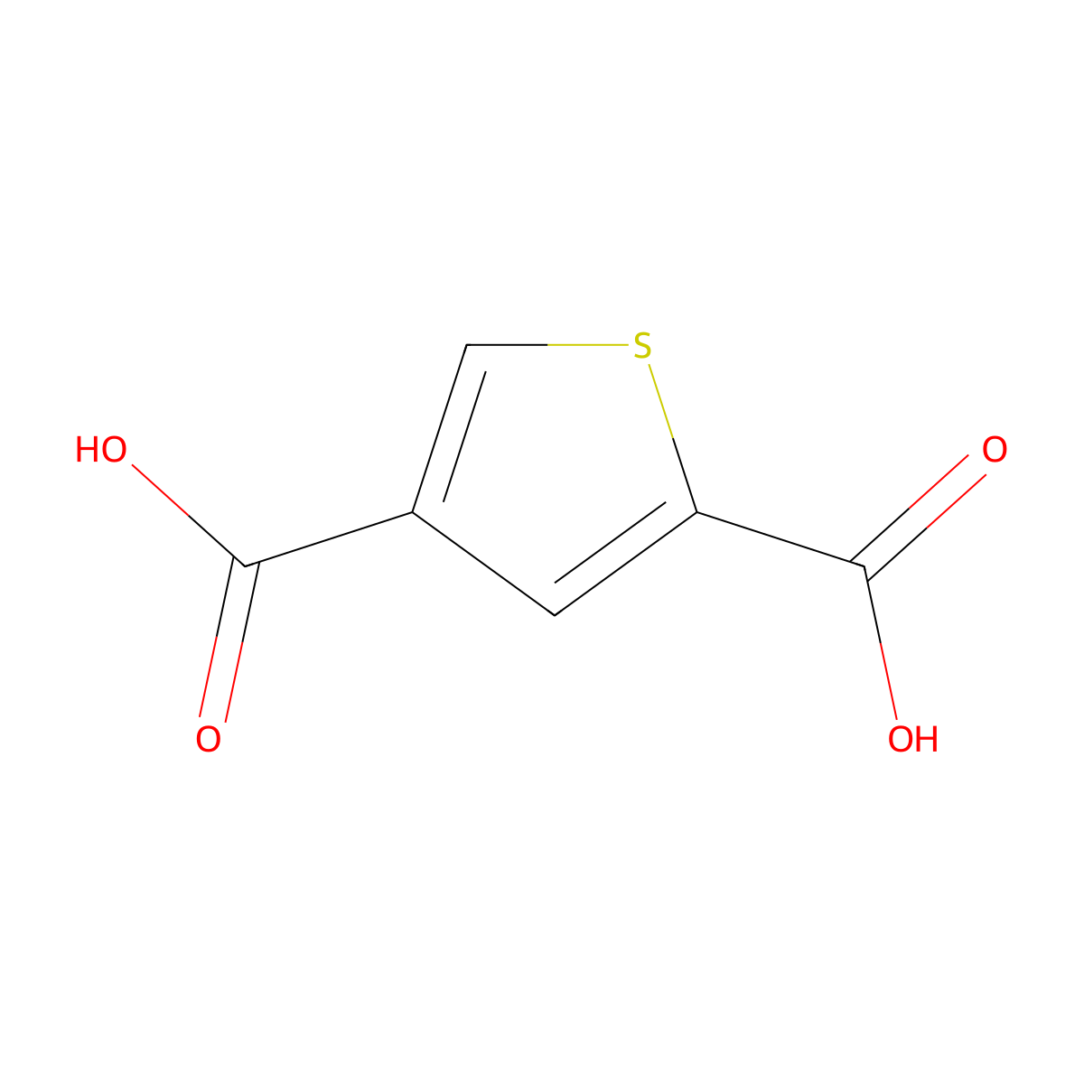 Thiophene-2,4-dicarboxylic acid molecular structure, CAS 36157-39-8
