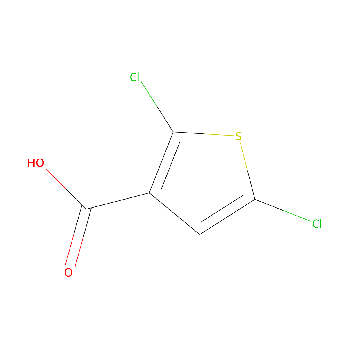 2,5-Dichlorothiophene-3-carboxylic acid molecular structure, CAS 36157-41-2
