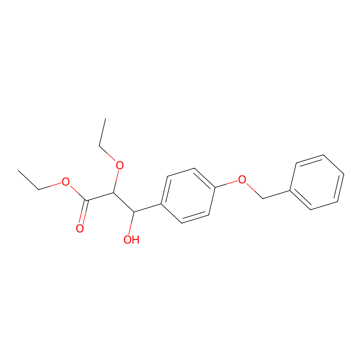 Ethyl 3-[4-(benzyloxy)phenyl]-2-ethoxy-3-hydroxypropanoate molecular structure, CAS 361576-28-5