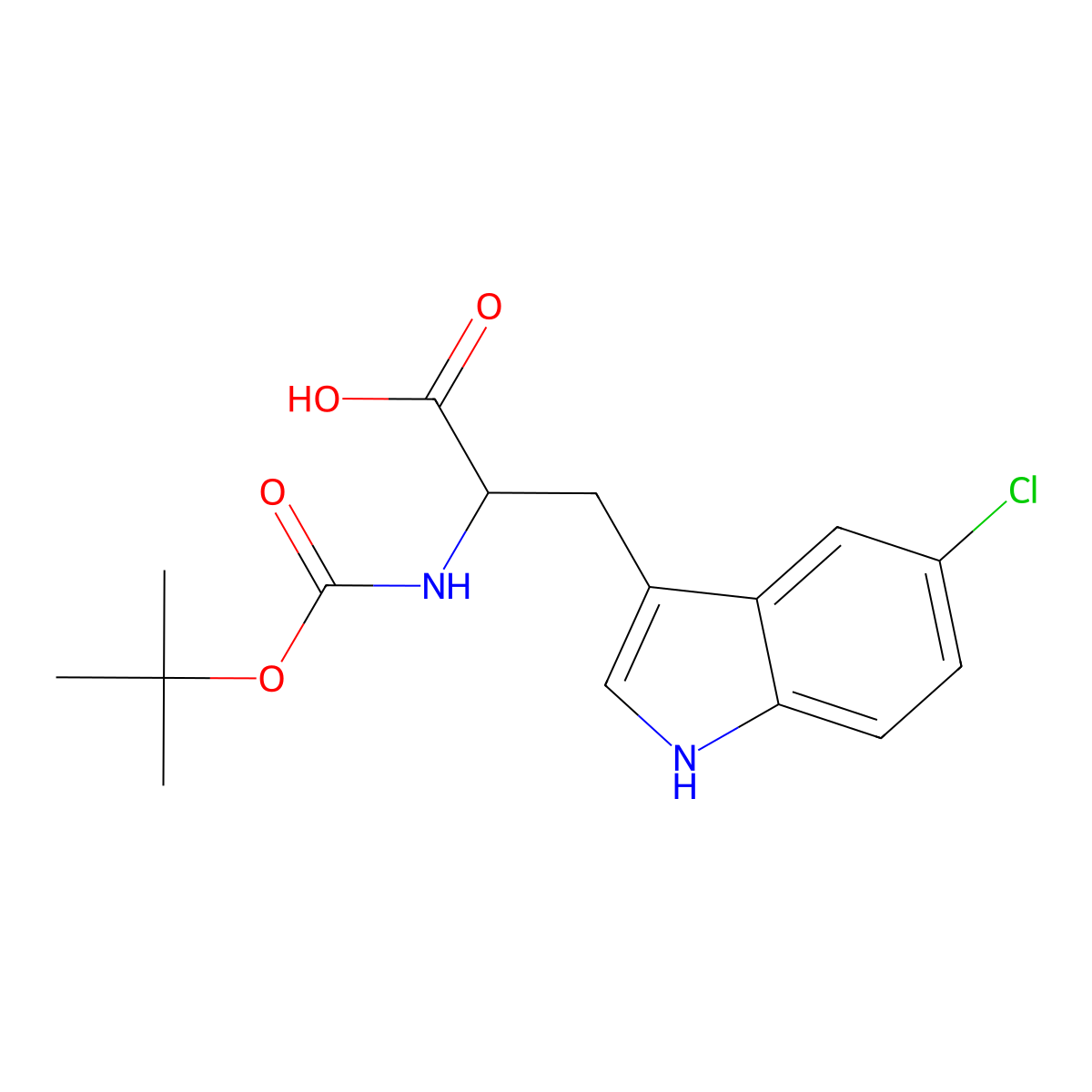 Boc-5-chloro-DL-tryptophan molecular structure, CAS 361576-61-6