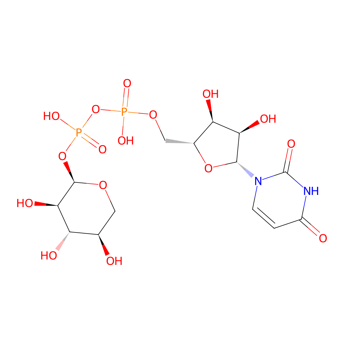 Udp xylose molecular structure, CAS 3616-06-6