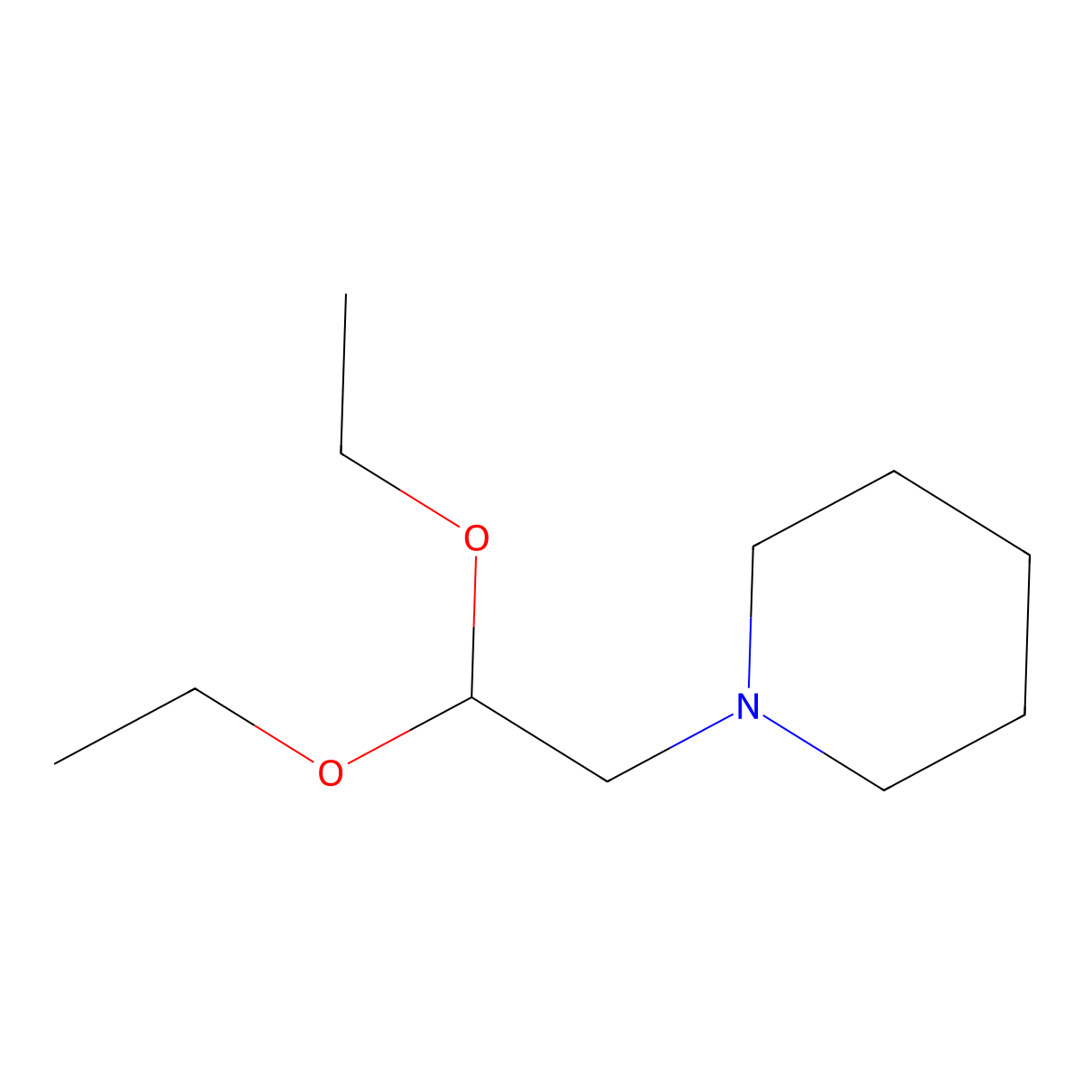 1-(2,2-Diethoxyethyl)piperidine molecular structure, CAS 3616-58-8