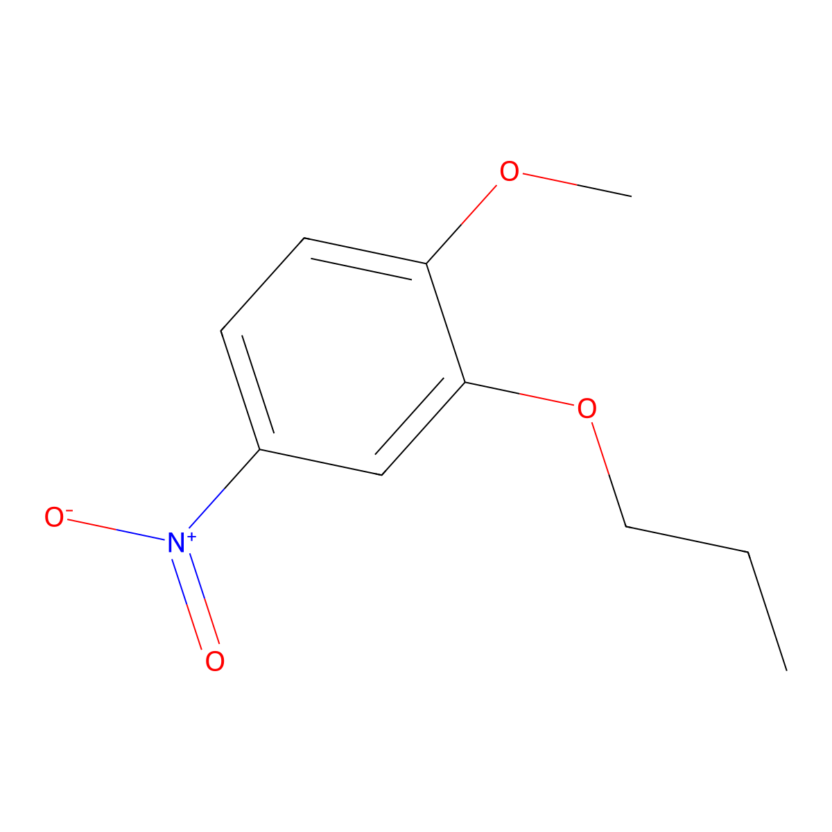 1-Methoxy-4-nitro-2-propoxybenzene molecular structure, CAS 36160-53-9