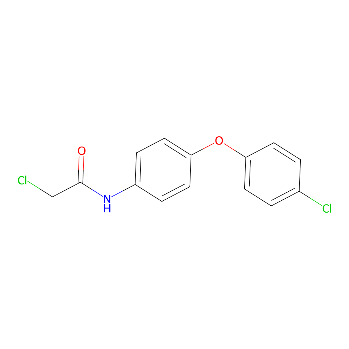 2-chloro-N-[4-(4-chlorophenoxy)phenyl]acetamide molecular structure, CAS 36160-92-6